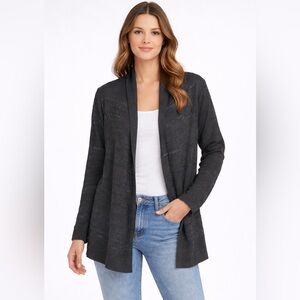 Roxy Dark Gray Open-Front Cardigan